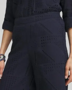 Geo Eyelet Soft Cropped Pants