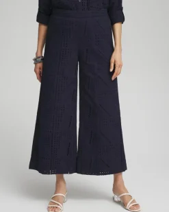 Geo Eyelet Soft Cropped Pants