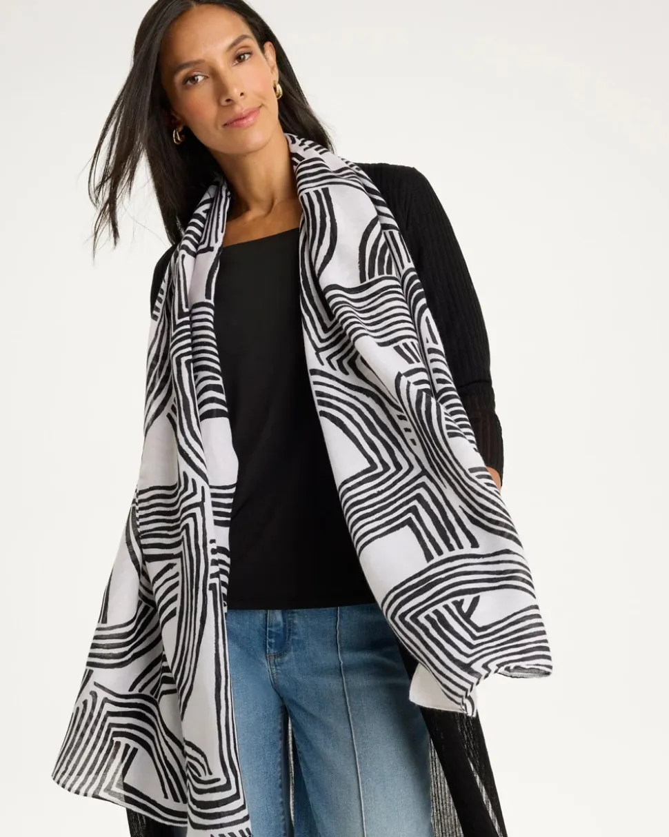 Geo Printed Oblong Scarf