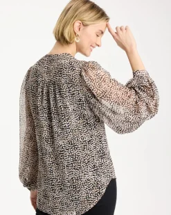 Georgette Printed Squares Blouse