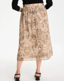 Georgette Python Animal Print Pull-On Skirt