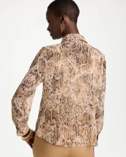 Georgette Python Animal Print Swing Blouse
