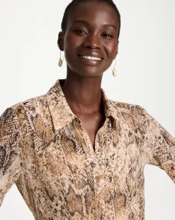 Georgette Python Animal Print Swing Blouse