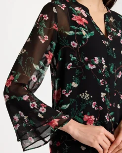Georgette Ruffled Cuff Blouse