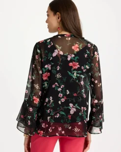 Georgette Ruffled Cuff Blouse