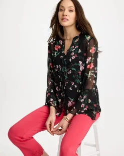 Georgette Ruffled Cuff Blouse