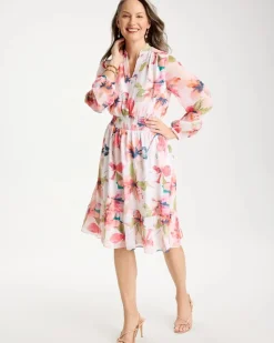 Georgette Trapunto Pullover Dress