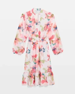 Georgette Trapunto Pullover Dress
