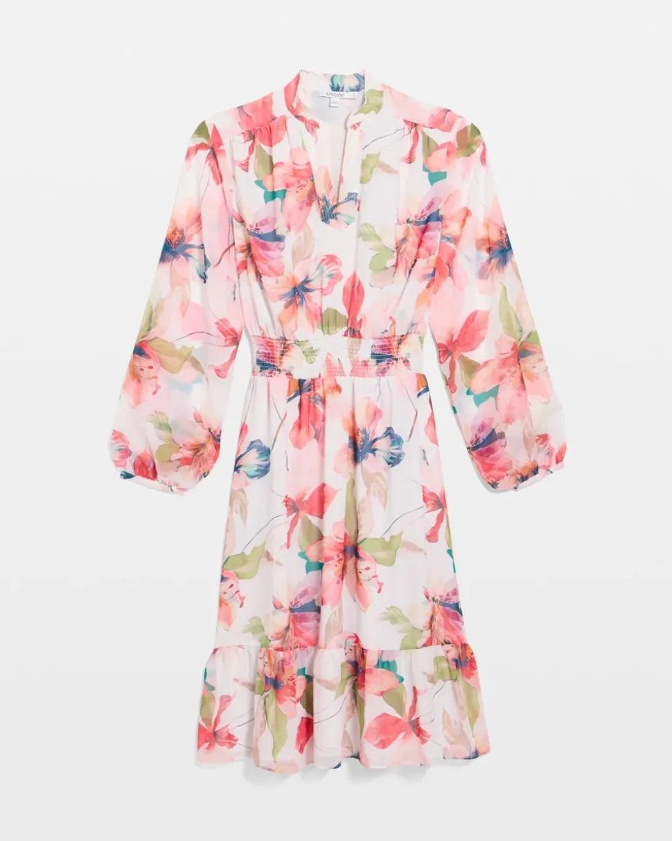 Georgette Trapunto Pullover Dress