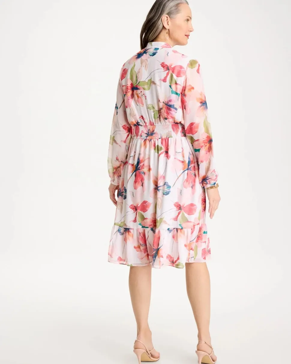 Georgette Trapunto Pullover Dress