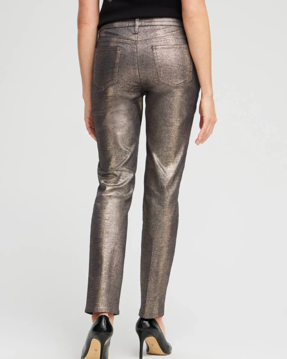 Girlfriend Coated Ankle Jeans