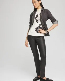 Girlfriend Coated Slim Leg Jeans