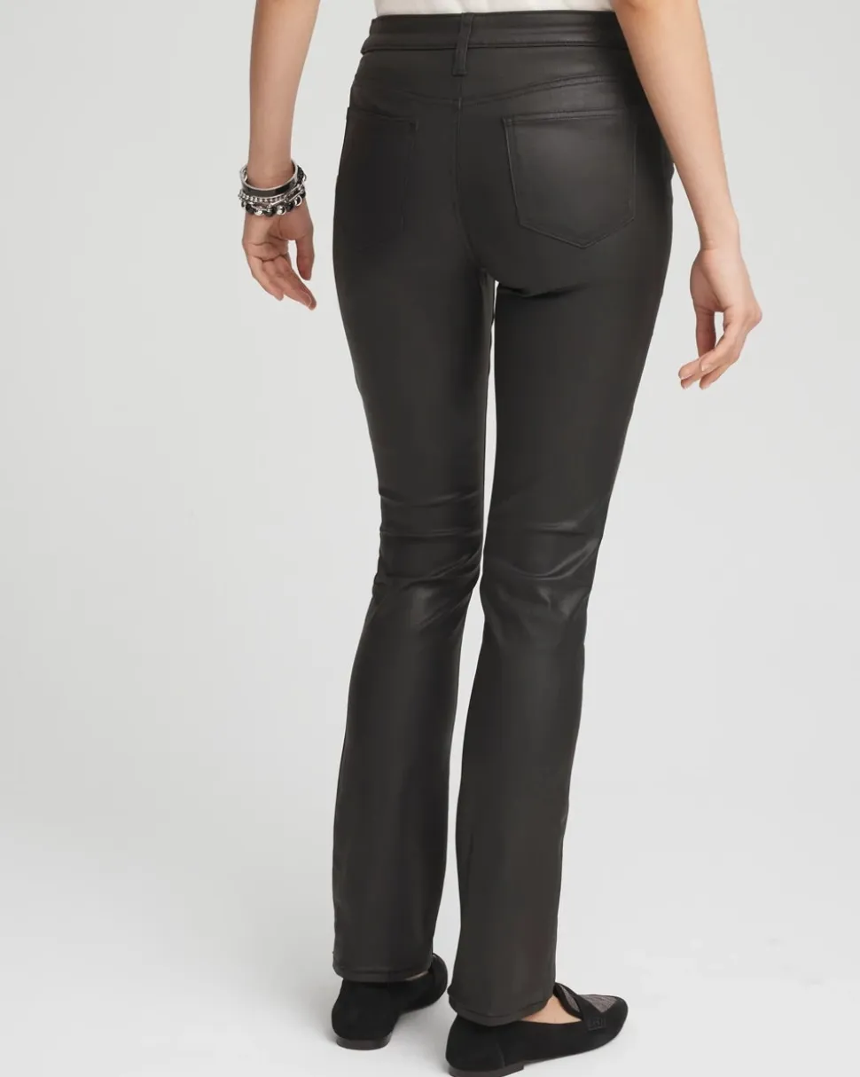 Girlfriend Coated Slim Leg Jeans