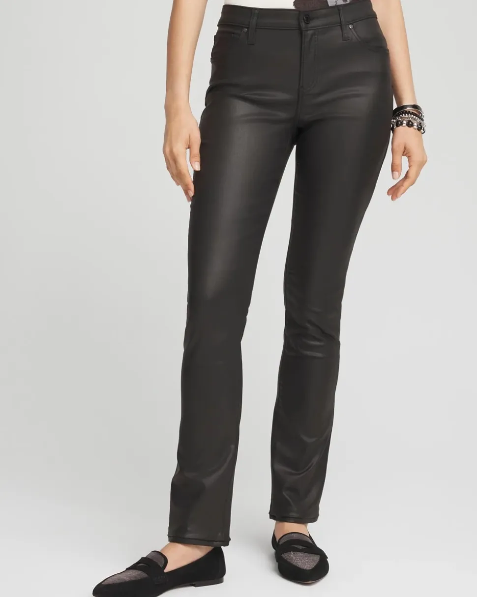 Girlfriend Coated Slim Leg Jeans