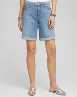 Girlfriend Cuffed Swing Denim Shorts