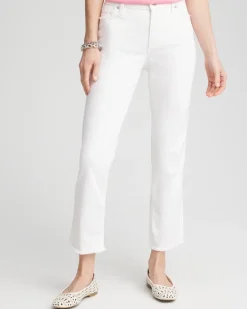 Girlfriend Frayed Cropped No Stain Jeans