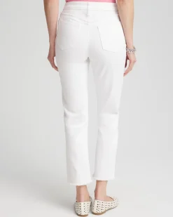Girlfriend Frayed Cropped No Stain Jeans