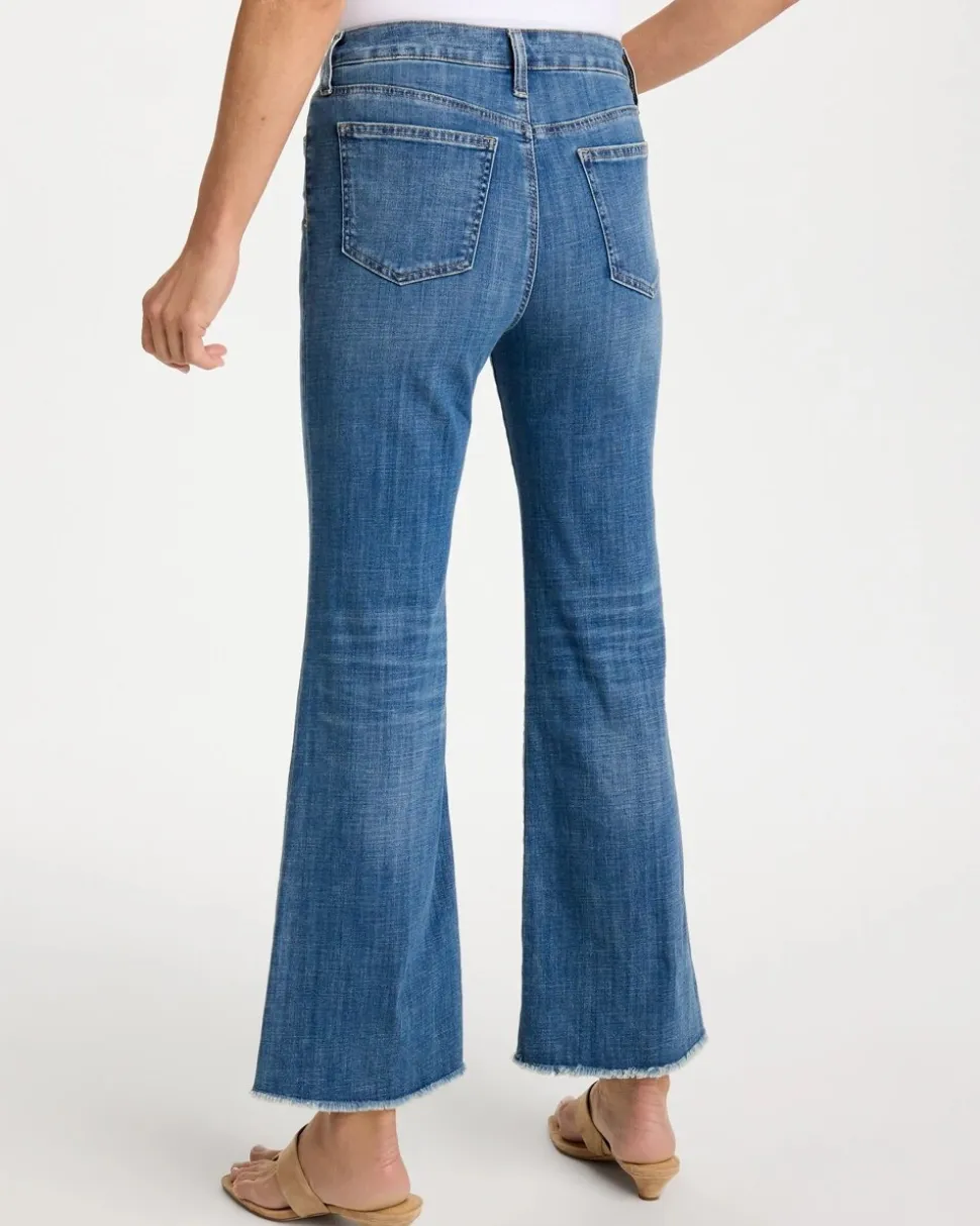 Girlfriend Frayed Flared Jeans