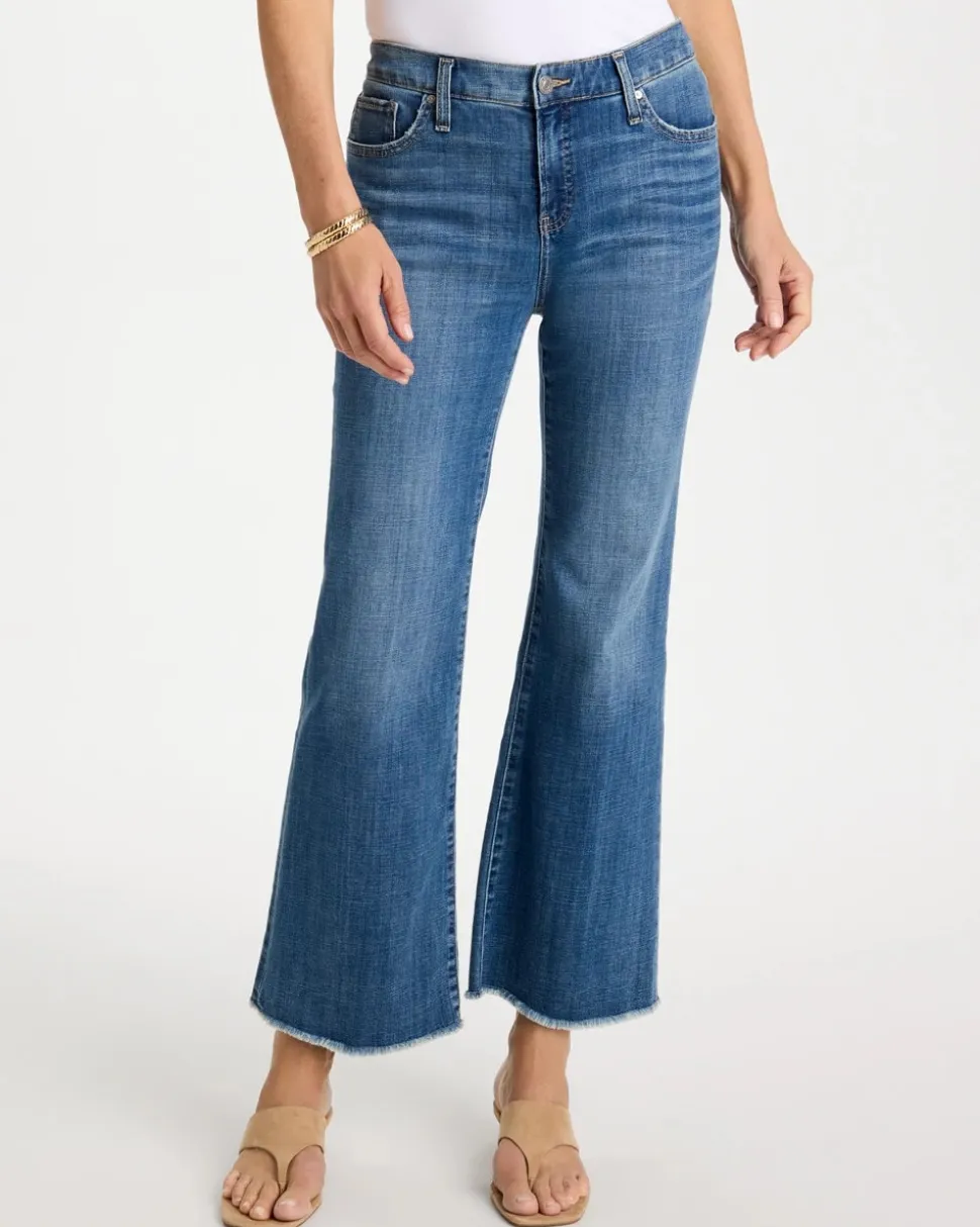 Girlfriend Frayed Flared Jeans