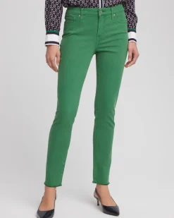 Girlfriend Fray Hem Ankle Jeans