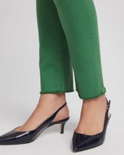 Girlfriend Fray Hem Ankle Jeans
