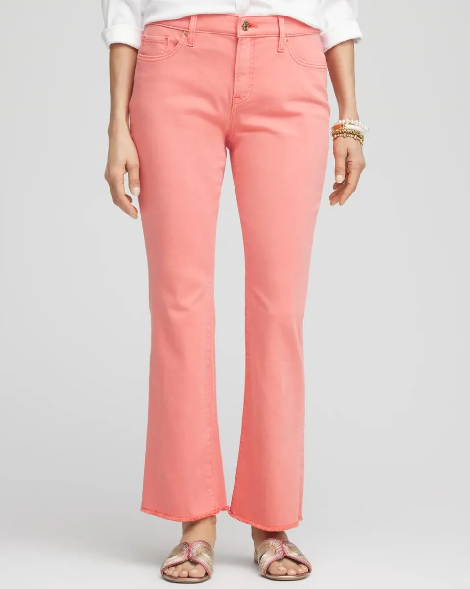Girlfriend Fray Hem Kick Flare Jeans