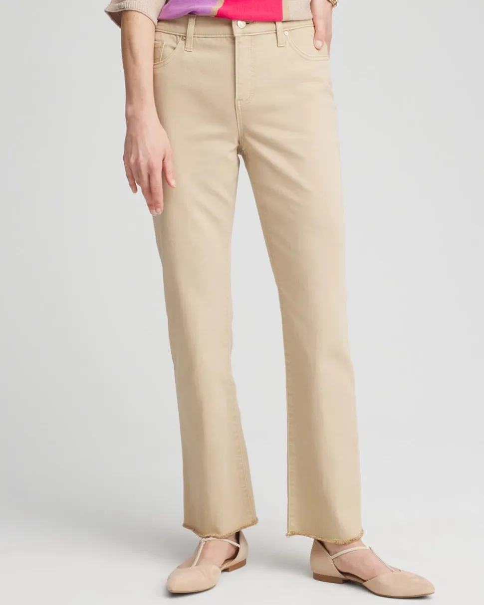 Girlfriend Fray Hem Kick Flare Jeans