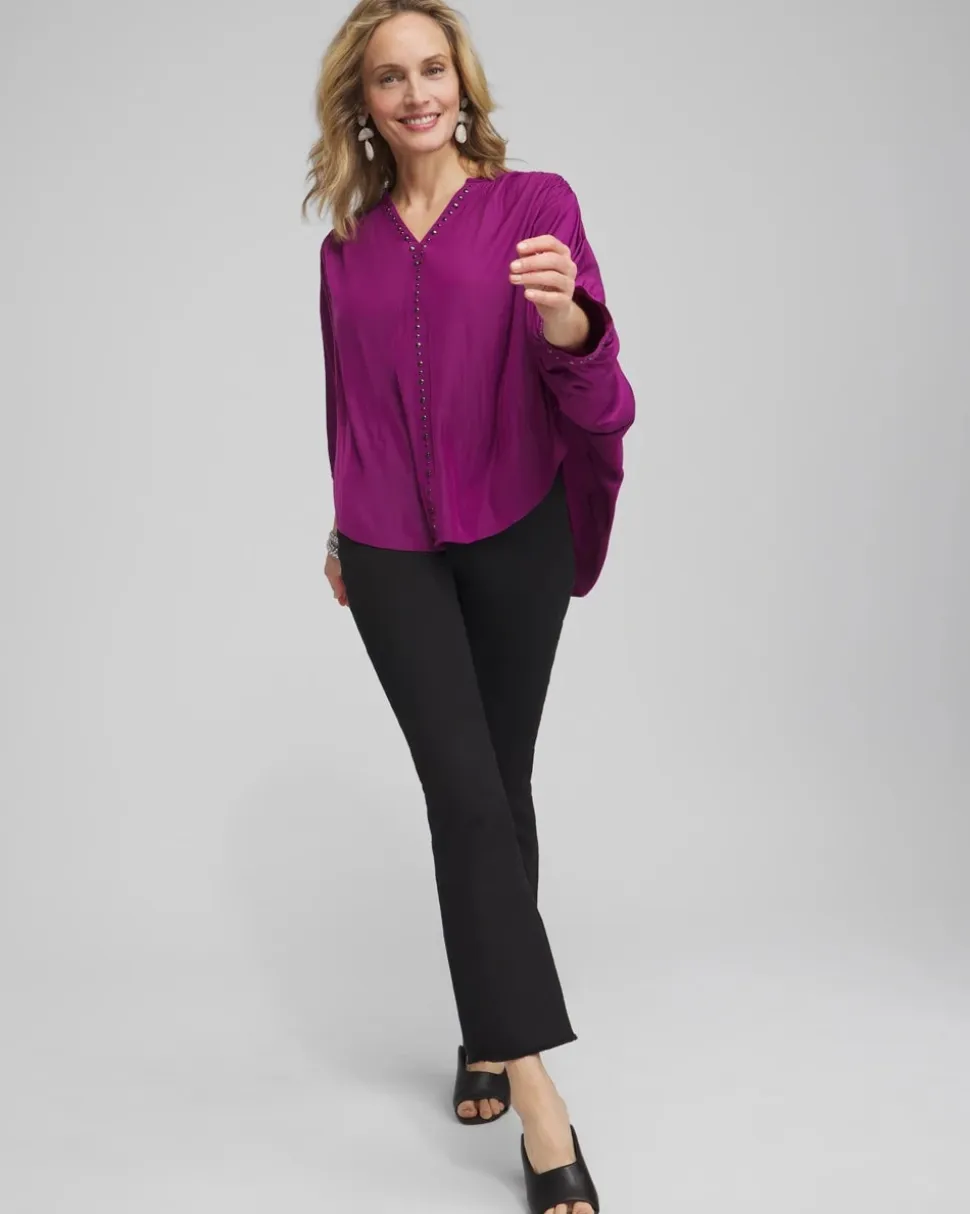 Girlfriend Fray Hem Kick Flare Jeans