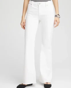 Girlfriend No Stain Frayed Flared Jeans