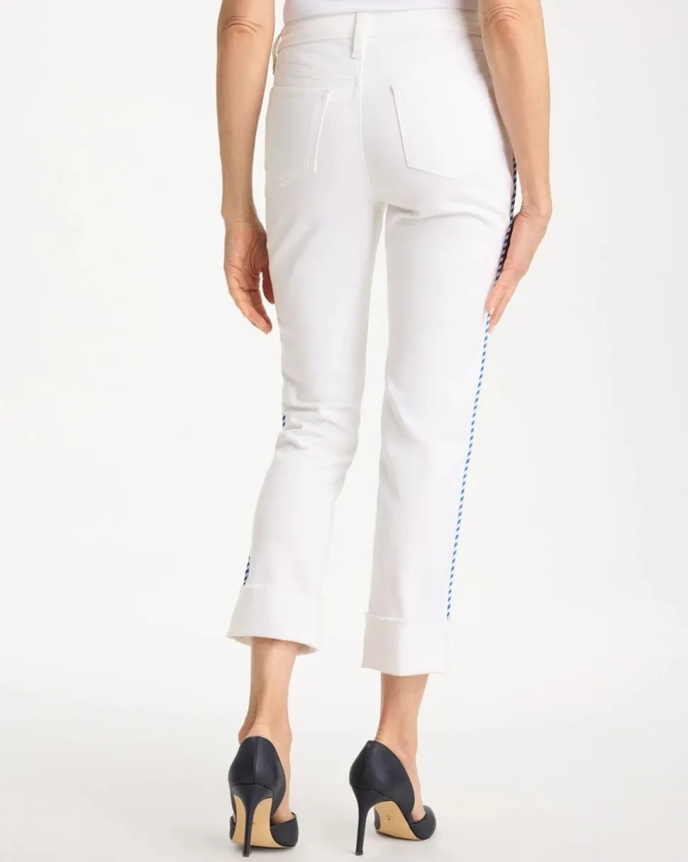 Girlfriend Roll Cuff Crop Jeans