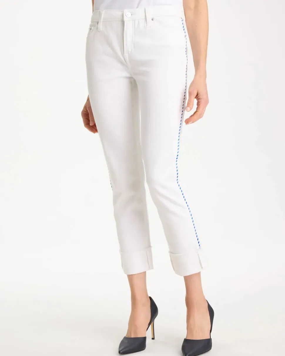 Girlfriend Roll Cuff Crop Jeans