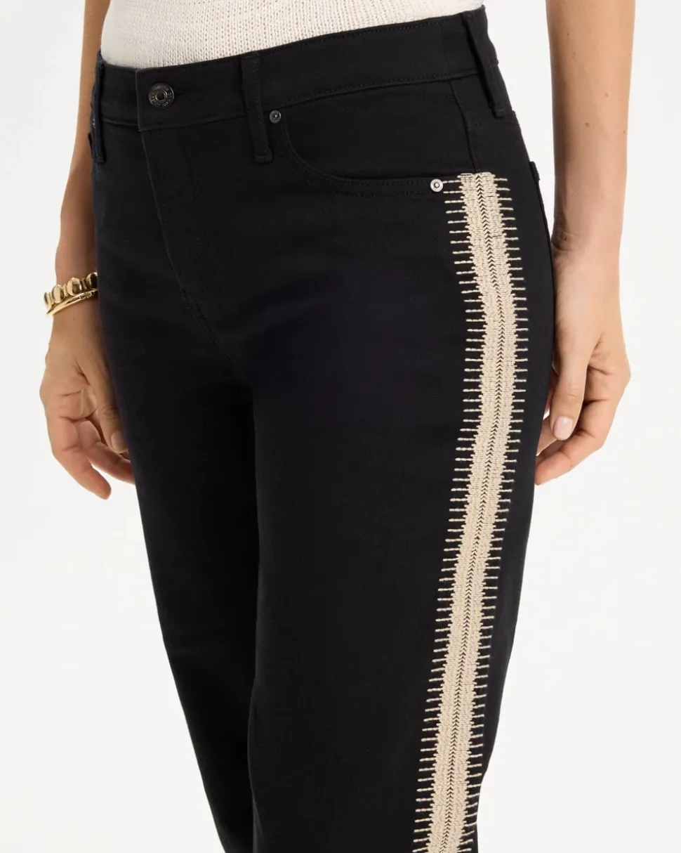 Girlfriend Seam Detail Straight Ankle Jeans