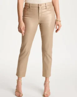 Girlfriend Slim Coated Crop Jeans