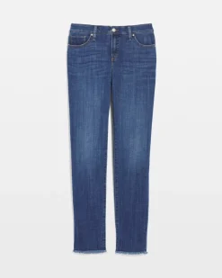 Girlfriend Slim Frayed Ankle Jeans
