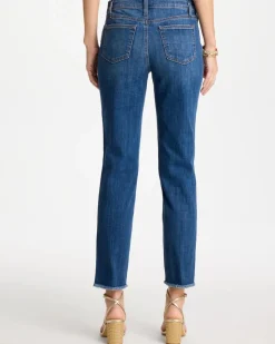 Girlfriend Slim Frayed Ankle Jeans