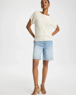 Girlfriend Slim Indigo Jean Shorts