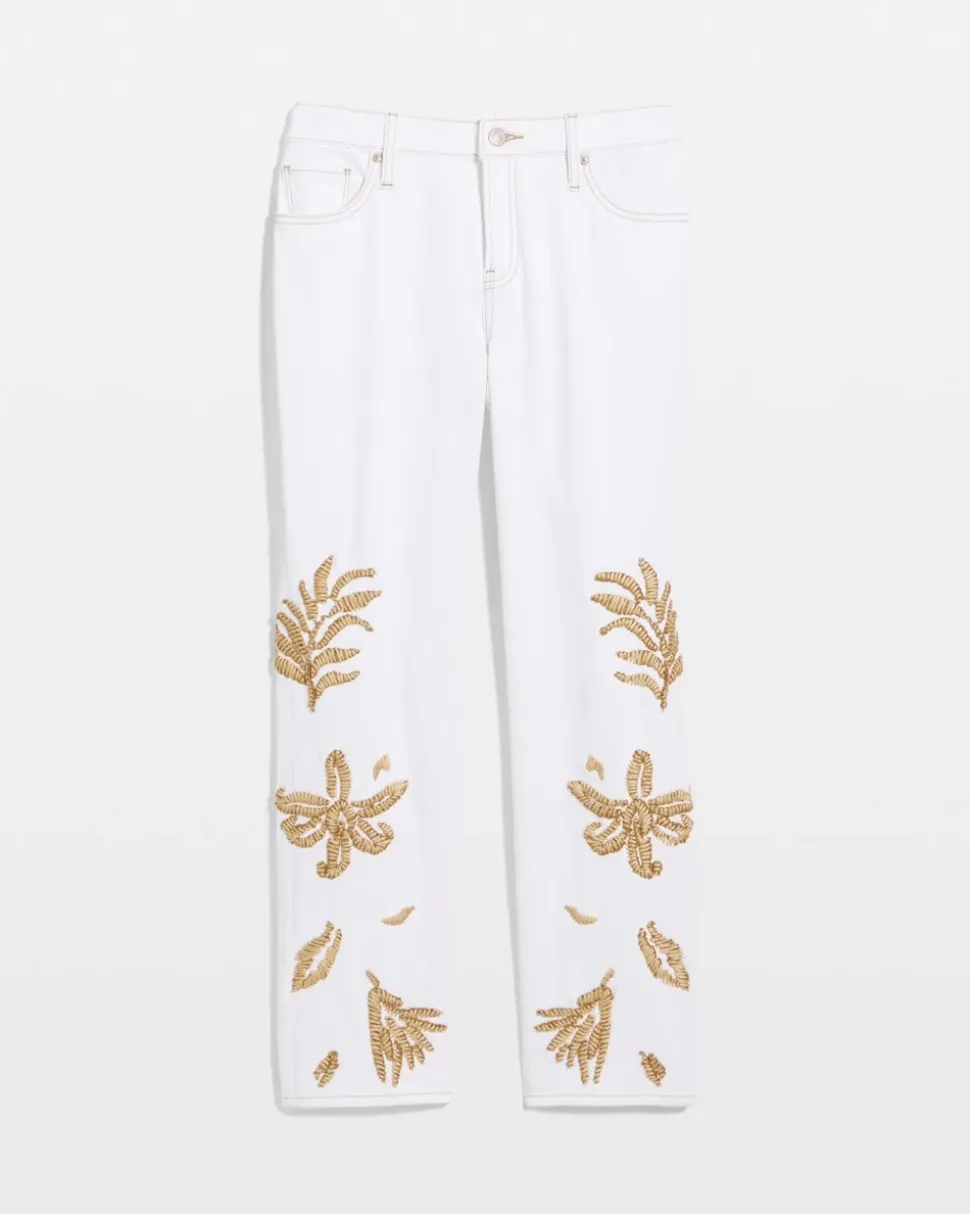 Girlfriend Slim Raffia Palm Crop Jeans