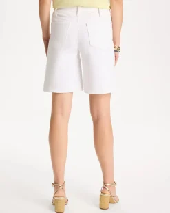Girlfriend Slim White Jean Shorts