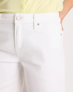 Girlfriend Slim White Jean Shorts