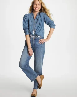 Girlfriend Straight Ankle Jeans