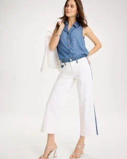 Girlfriend Straight Colorblock Jeans