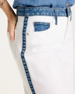 Girlfriend Straight Colorblock Jeans