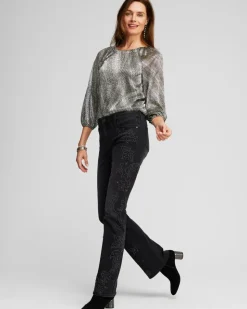 Girlfriend Studded Flare Jeans