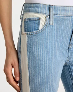 Girlfriend Ticking Stripe Crop Jeans