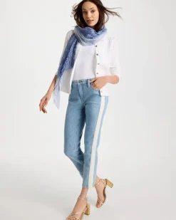 Girlfriend Ticking Stripe Crop Jeans