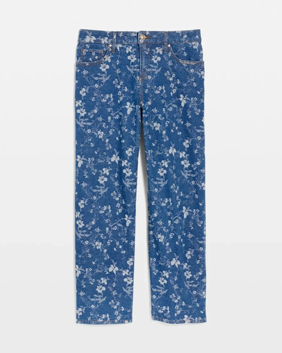 Girlfriend Wide Floral Crop Jean