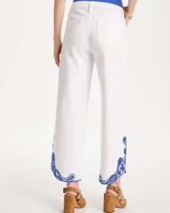 Girlfriend Wide-Leg Cutout Crop Jean