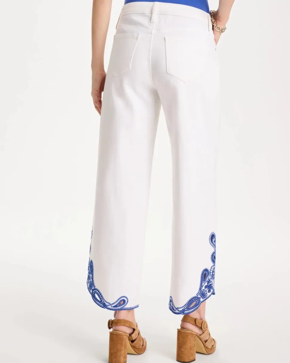 Girlfriend Wide-Leg Cutout Crop Jean