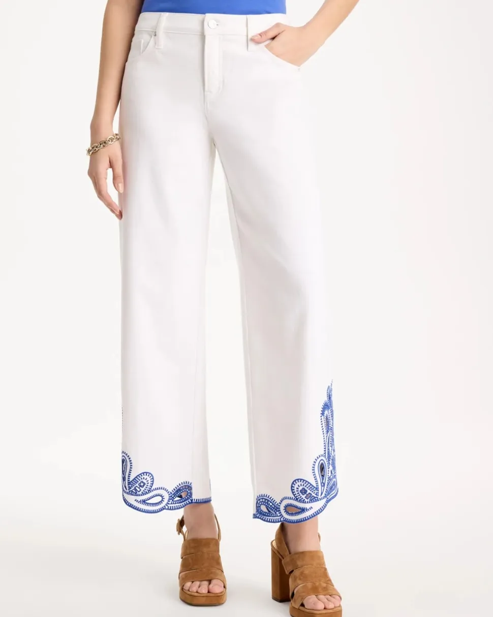Girlfriend Wide-Leg Cutout Crop Jean