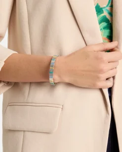 Glam Teal Slice Stretch Bracelet